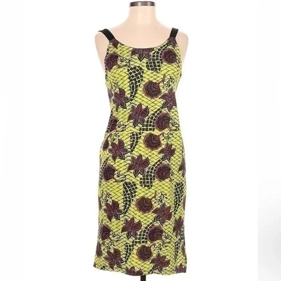 Zara Trafaluc by Zara Yellow Tropical Floral Sundress Midi Dress Size Medium M - Picture 2 of 5